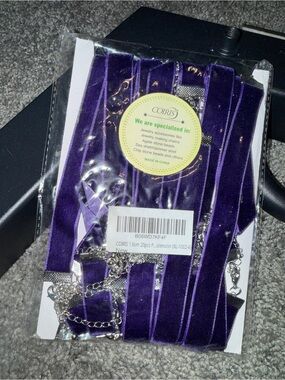 COIRIS Purple Velvet Choker Necklace Set